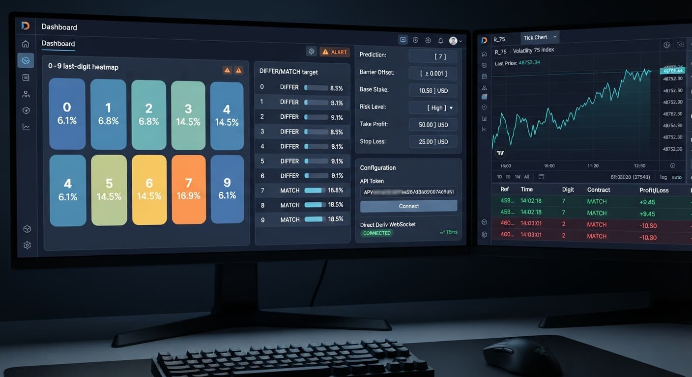 A screenshot of the LDP Analyzer Pro interface highlighting the secure API token entry field and WebSocket connection monitor.